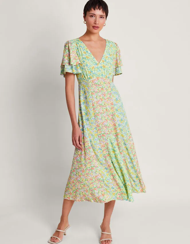 Women Tatum Floral Tea Dress Orange Monsoon Dresses