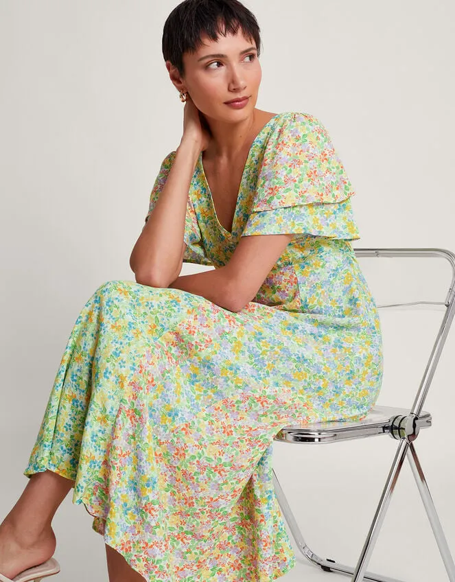 Women Tatum Floral Tea Dress Orange Monsoon Dresses