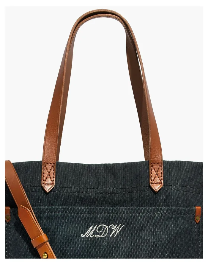 Women The Canvas Medium Transport Tote Black Sea Madewell Bag Straps Women The Canvas Medium Transport Tote Black Sea Madewell Bag Straps