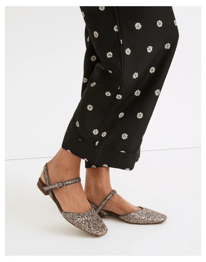 Women The Jeanne Slingback Flat In Glitter Twilight Multi Madewell Flats Women The Jeanne Slingback Flat In Glitter Twilight Multi Madewell Flats