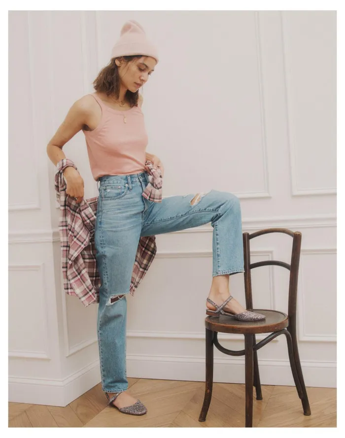 Women The Jeanne Slingback Flat In Glitter Twilight Multi Madewell Flats Women The Jeanne Slingback Flat In Glitter Twilight Multi Madewell Flats