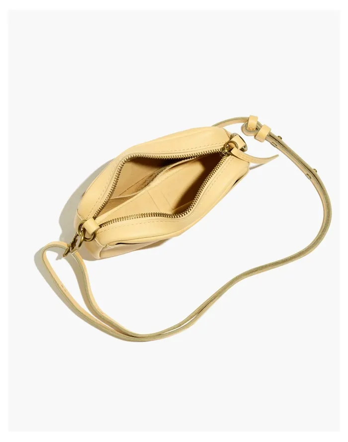 Women The Leather Carabiner Mini Crossbody Bag Light Straw Madewell Crossbody Bags