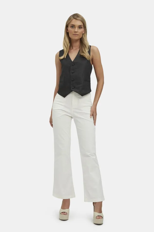 Women Vests Bardot Iris Linen Vest In Black Black Women Vests Bardot Iris Linen Vest In Black Black