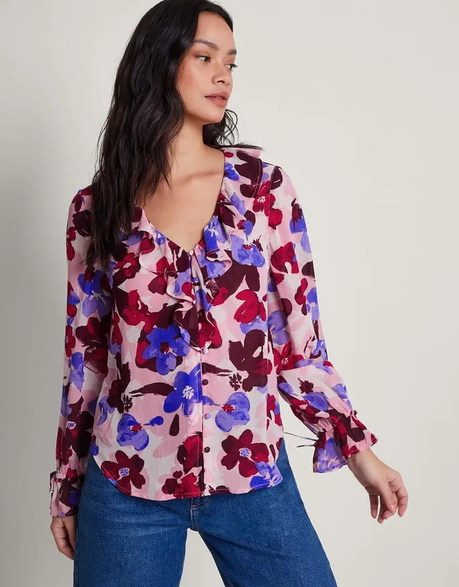 Women Vittoria Floral Print Blouse Pink Monsoon Tops and Blouses