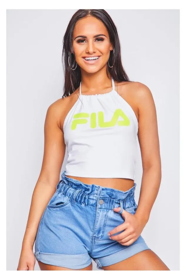 Women White Halterneck Crop Top Chiara Fila Fluo 687080 White Brentiny Paris Top And Tank Tops Women White Halterneck Crop Top Chiara Fila Fluo 687080 White Brentiny Paris Top And Tank Tops