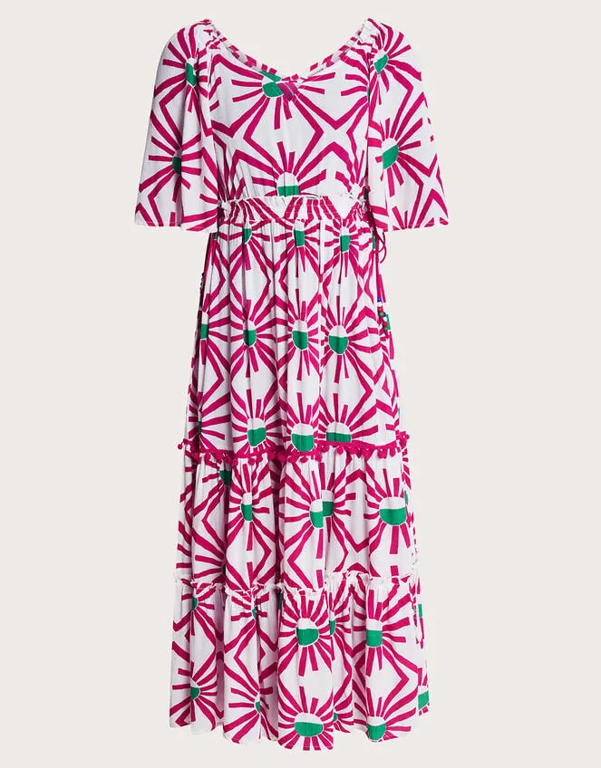 Women Zamora Geometric Sun Dress Pink Monsoon Dresses