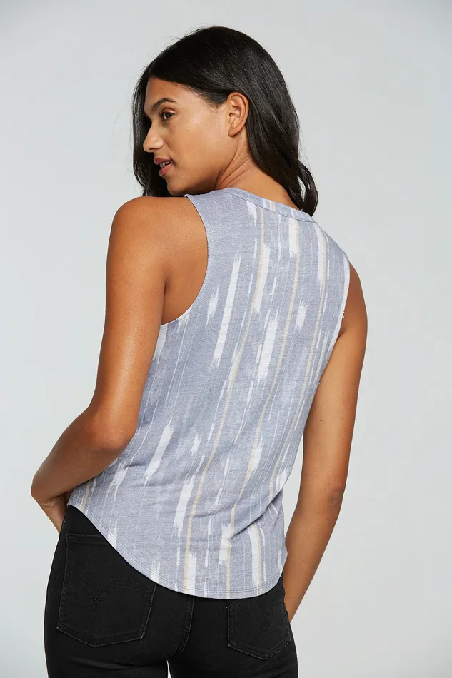 Womens Tops Chaser Brand Linen Jersey Shirttail Muscle