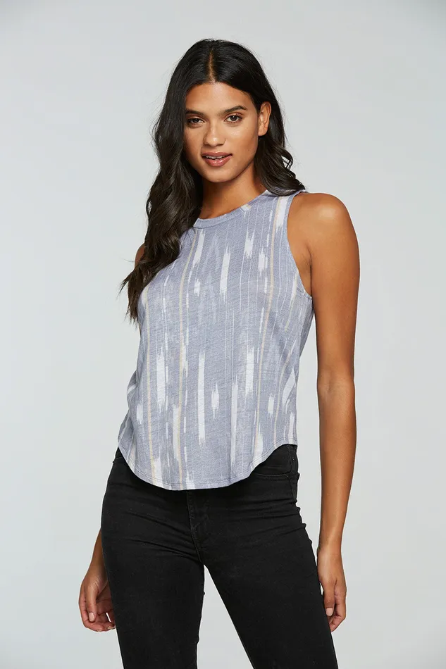 Womens Tops Chaser Brand Linen Jersey Shirttail Muscle