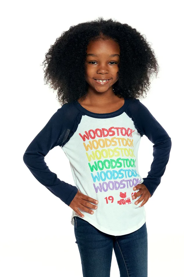 Woodstock Rainbow Logo Tops Chaser Brand Girls