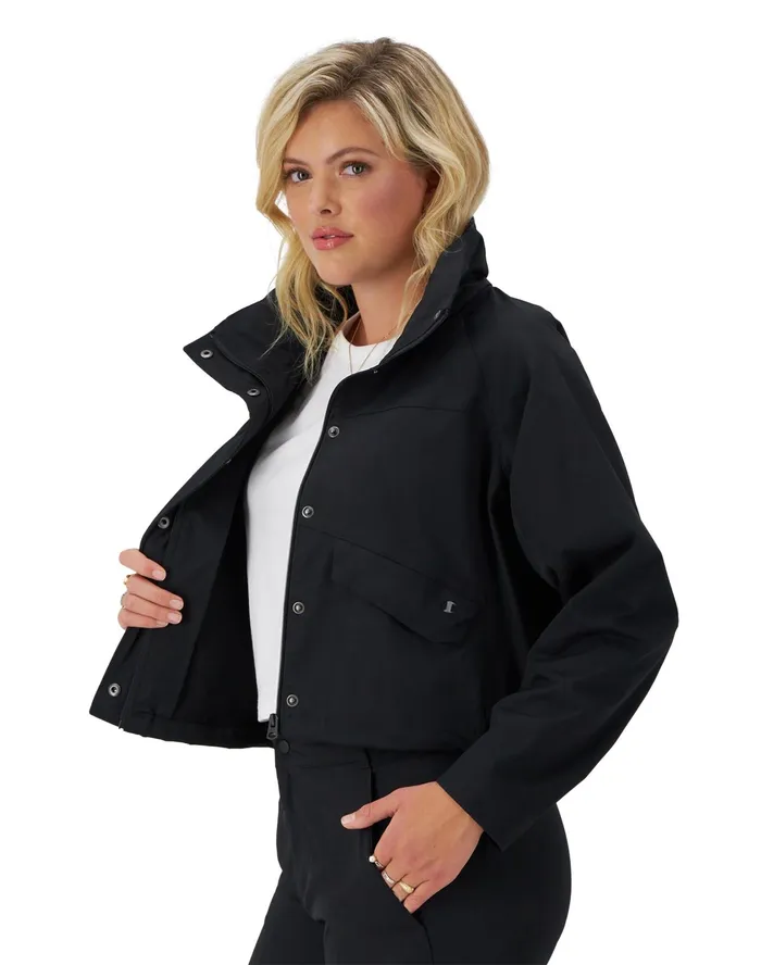 Woven Utility Jacket C Logo Black Women Champion Jackets