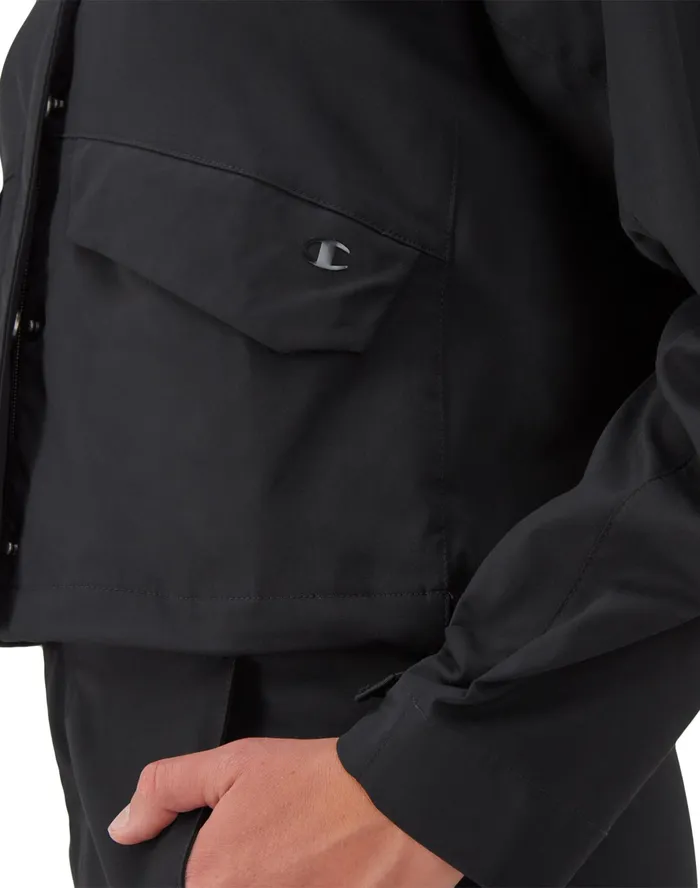 Woven Utility Jacket C Logo Black Women Champion Jackets