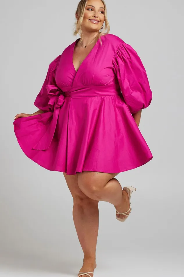 Zyla Mini Dress 8211 Puff Sleeve Wrap Dress In Berry Women Showpo Curve Clothes